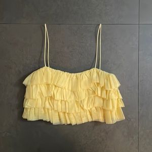 Zara Tiered Tulle Crop Top